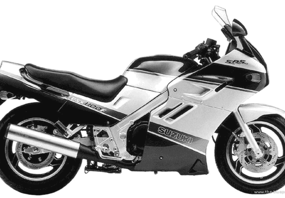 Мотоцикл Suzuki GSX1100F (1989) - чертежи, габариты, рисунки