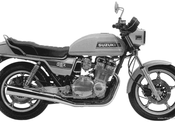 Suzuki GSX1100 motorcycle (1979) - drawings, dimensions, pictures