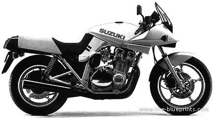 Suzuki GSX1100 Katana motorcycle (1986) - drawings, dimensions, pictures