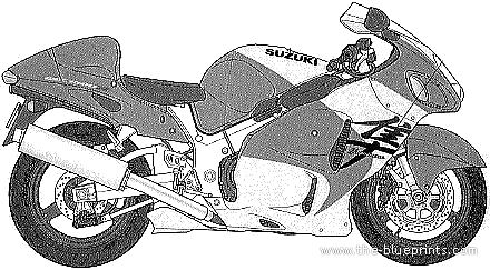 Мотоцикл Suzuki GSX1300R Hayabusa (1998) - чертежи, габариты, рисунки