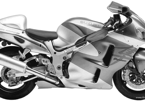 Мотоцикл Suzuki GSX1300R Hayabusa (2002) - чертежи, габариты, рисунки