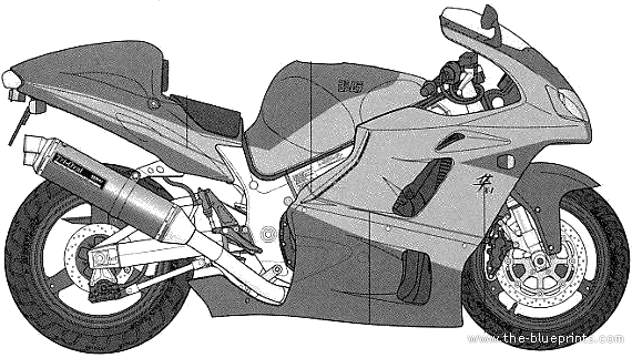 Motorcycle Suzuki GSX1300R Yoshimura Hayabusa X-1 (1999) - drawings, dimensions, figures