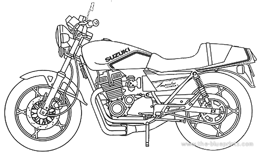 Мотоцикл Suzuki GSX400FS Impulse - чертежи, габариты, рисунки