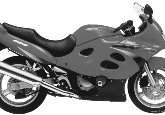 Мотоцикл Suzuki GSX600F (1998) - чертежи, габариты, рисунки