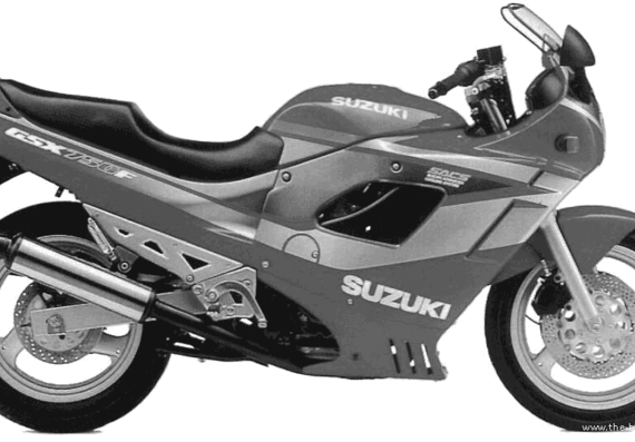 Мотоцикл Suzuki GSX750F (1989) - чертежи, габариты, рисунки