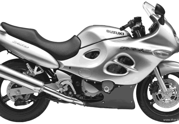 Мотоцикл Suzuki GSX750F (2001) - чертежи, габариты, рисунки