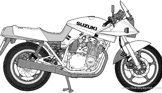 Мотоцикл Suzuki GSX 1100S Katana - чертежи, габариты, рисунки