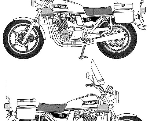 Мотоцикл Suzuki GSX 750 Police Bike - чертежи, габариты, рисунки