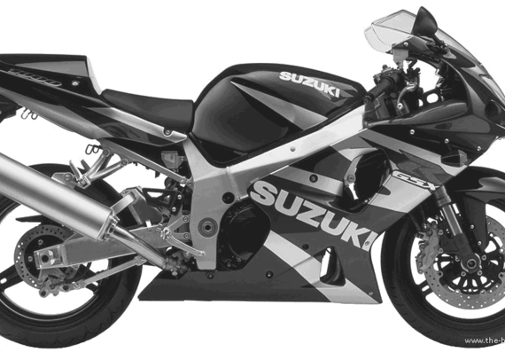 Suzuki GSX R1000 motorcycle (2002) - drawings, dimensions, figures