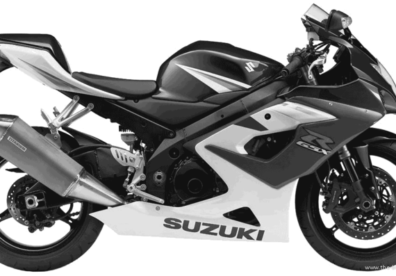 Suzuki GSX R1000 motorcycle (2005) - drawings, dimensions, figures