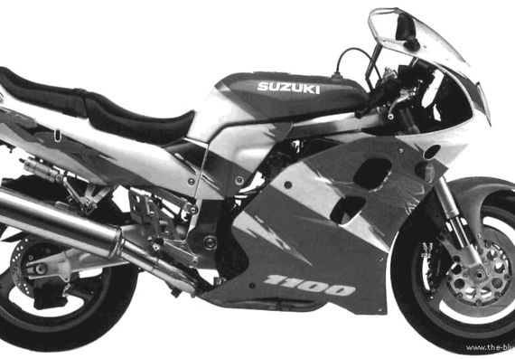 Motorcycle Suzuki GSX R1100W (1993) - drawings, dimensions, figures