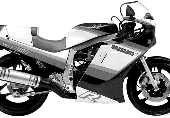 Мотоцикл Suzuki GSX R1100 (1986) - чертежи, габариты, рисунки