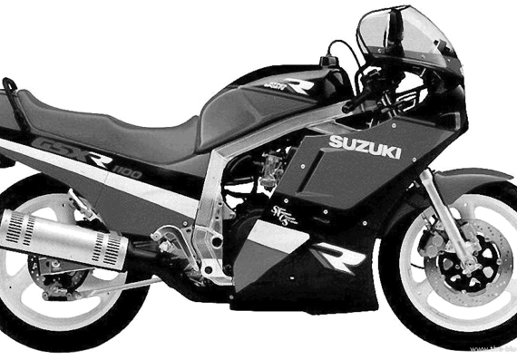 Мотоцикл Suzuki GSX R1100 (1988) - чертежи, габариты, рисунки