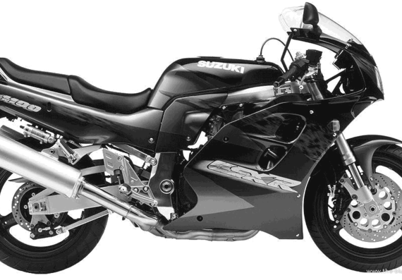 Мотоцикл Suzuki GSX R1100 (1996) - чертежи, габариты, рисунки