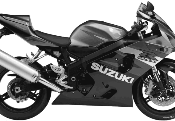 Suzuki GSX R750 motorcycle (2004) - drawings, dimensions, figures