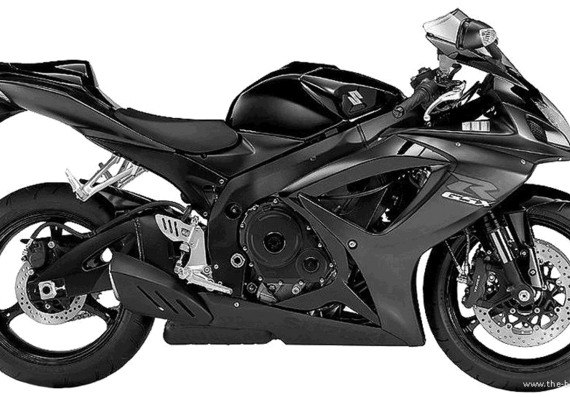Мотоцикл Suzuki GSX R750 (2006) - чертежи, габариты, рисунки