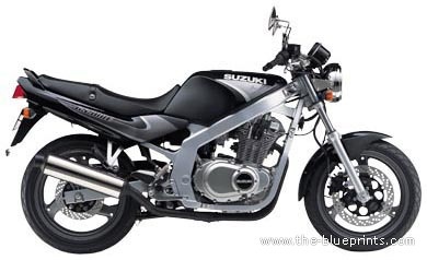 Мотоцикл Suzuki GS 500 E - чертежи, габариты, рисунки
