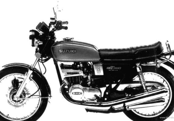 Мотоцикл Suzuki GT380 - чертежи, габариты, рисунки