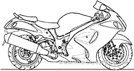 Мотоцикл Suzuki Hayabusa 1300cc (2012) - чертежи, габариты, рисунки