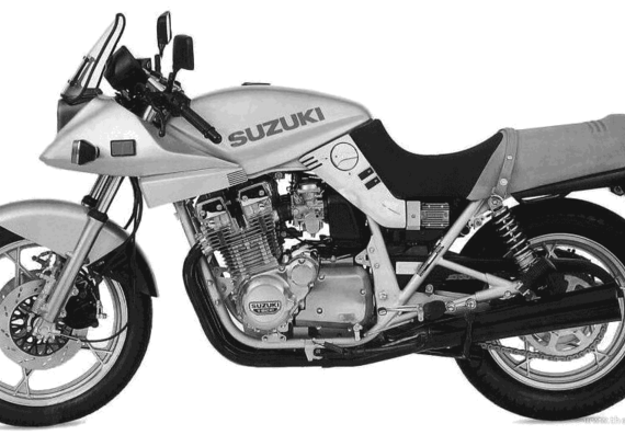 Мотоцикл Suzuki Katana 1000 (1982) - чертежи, габариты, рисунки