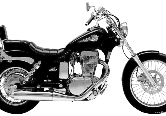 Мотоцикл Suzuki LS650 Savage (1988) - чертежи, габариты, рисунки