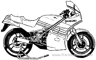 Мотоцикл Suzuki RG250 WE - чертежи, габариты, рисунки