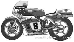 Мотоцикл Suzuki RGB500 TT (1979) - чертежи, габариты, рисунки
