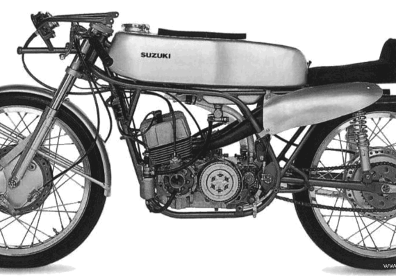 Мотоцикл Suzuki RT63 125 (1963) - чертежи, габариты, рисунки