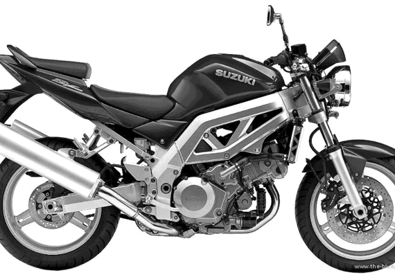 Мотоцикл Suzuki SV1000 (2003) - чертежи, габариты, рисунки