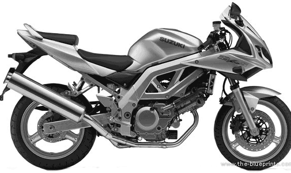 Мотоцикл Suzuki SV650 (2003) - чертежи, габариты, рисунки