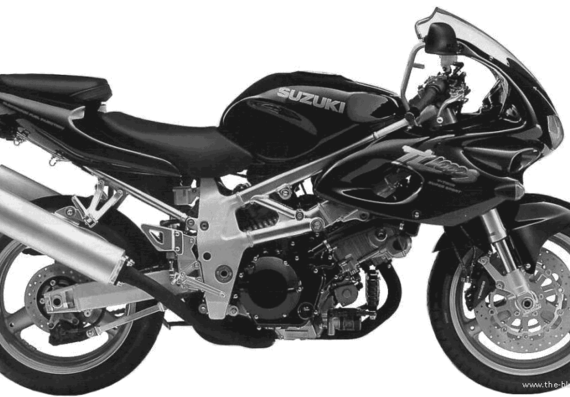 Мотоцикл Suzuki TL1000S (1997) - чертежи, габариты, рисунки