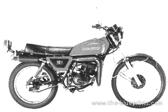 Мотоцикл Suzuki TS125 - чертежи, габариты, рисунки