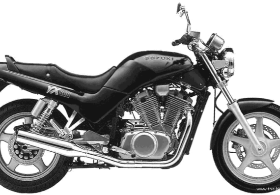 Мотоцикл Suzuki VX800 (1990) - чертежи, габариты, рисунки