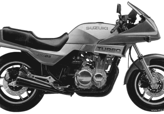 Мотоцикл Suzuki XN85Turbo (1984) - чертежи, габариты, рисунки