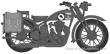 Triumph 3HW motorcycle - drawings, dimensions, figures