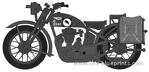 Мотоцикл Triumph 3HW 343cc - чертежи, габариты, рисунки