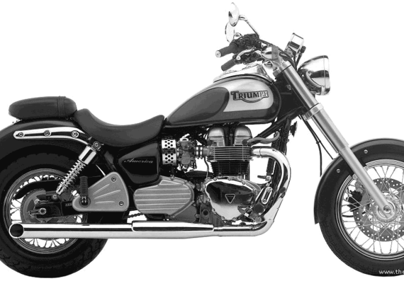 Мотоцикл Triumph America (2003) - чертежи, габариты, рисунки