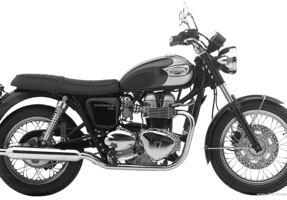 Мотоцикл Triumph Bonneville T100 (2003) - чертежи, габариты, рисунки