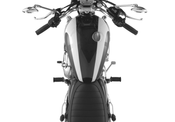 Triumph Bonneville T100 motorcycle (2008) - drawings, dimensions, pictures