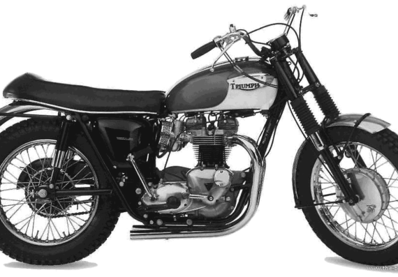 Мотоцикл Triumph Bonneville TT Special (1966) - чертежи, габариты, рисунки