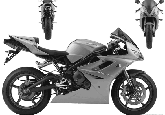 Triumph Daytona 675 motorcycle (2006) - drawings, dimensions, pictures