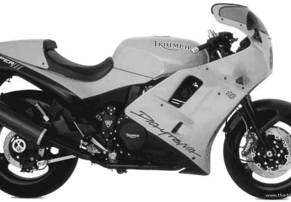 Мотоцикл Triumph Daytona SuperIII (1994) - чертежи, габариты, рисунки