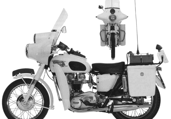 Мотоцикл Triumph Police (1966) - чертежи, габариты, рисунки