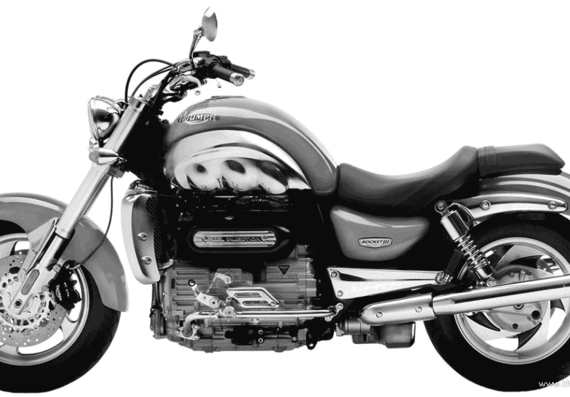 Triumph Rocket III motorcycle (2005) - drawings, dimensions, pictures