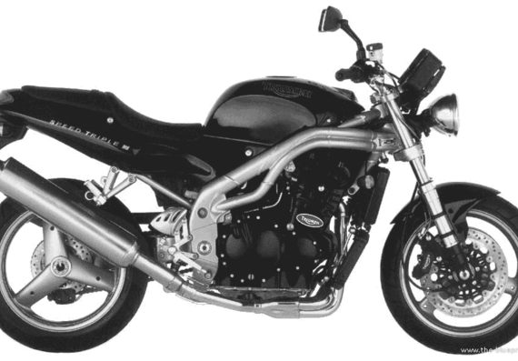 Мотоцикл Triumph SpeedTriple (2000) - чертежи, габариты, рисунки