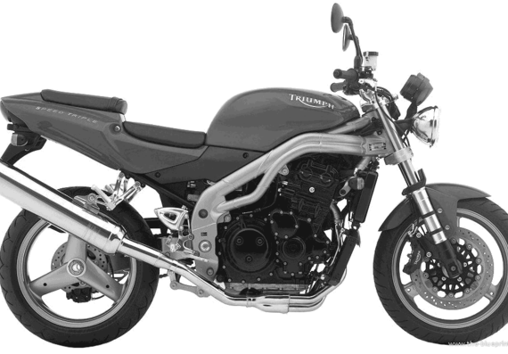 Triumph SpeedTriple motorcycle (2004) - drawings, dimensions, pictures