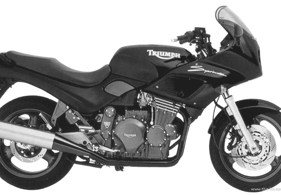 Triumph Sprint 900 motorcycle (1995) - drawings, dimensions, pictures