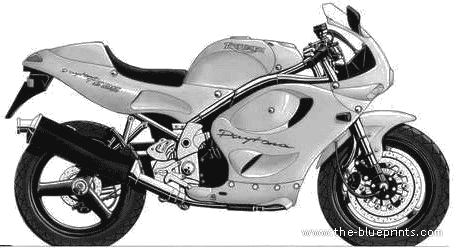 Мотоцикл Triumph T595 - чертежи, габариты, рисунки
