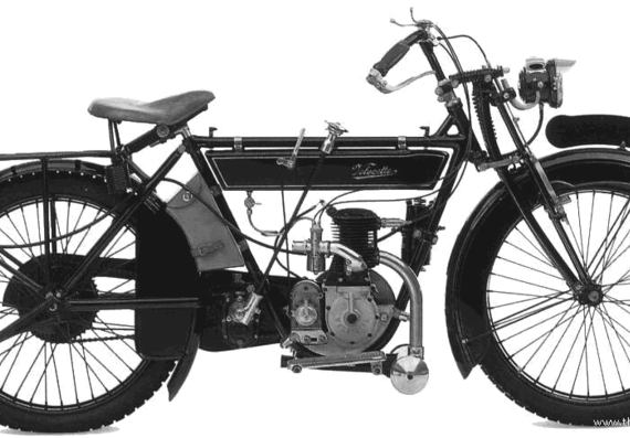 Мотоцикл Velocette D2 (1921) - чертежи, габариты, рисунки