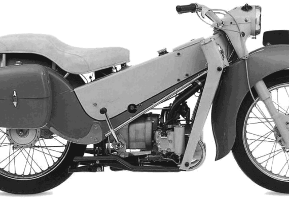 Velocette LE Mark3 motorcycle (1960) - drawings, dimensions, pictures